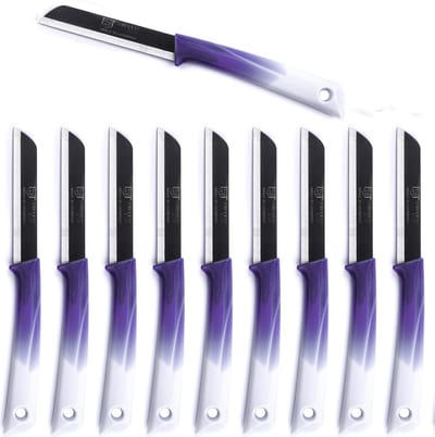 Solingen Schilmesje Duits Rvs Paars/Wit - 19,5 cm. met beschermhoes - 10 stuks