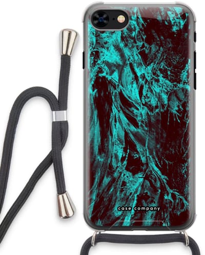 Case Company® - Hoesje met koord geschikt voor iPhone 8 hoesje met Koord - Ice Age - Telefoonhoesje met Zwart Koord - Bescherming aan alle Kanten en Over de Schermrand