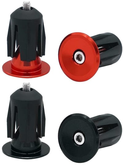 Allecto - Fietsstuur Eindpluggen - Aluminium Eindkappen - Lichtgewicht en Duurzaam - Rood en Zwart - Geschikt voor Racefiets en MTB - 2 Paar
