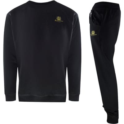 Aquascutum Heren Crest Crew Neck Tracksuit Set (Zwart)