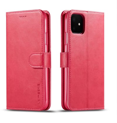 LC.IMEEKE Wallet / portemonnee hoesje voor iPhone 11 / iPhone Xr - Fuchsia / roze