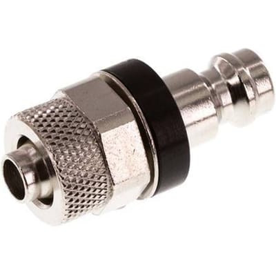Vernikkeld Messing DN 5 Zwart Luchtkoppeling Insteeknippel 6x8 mm Push-On - CLP5-N-BN-BLA-6