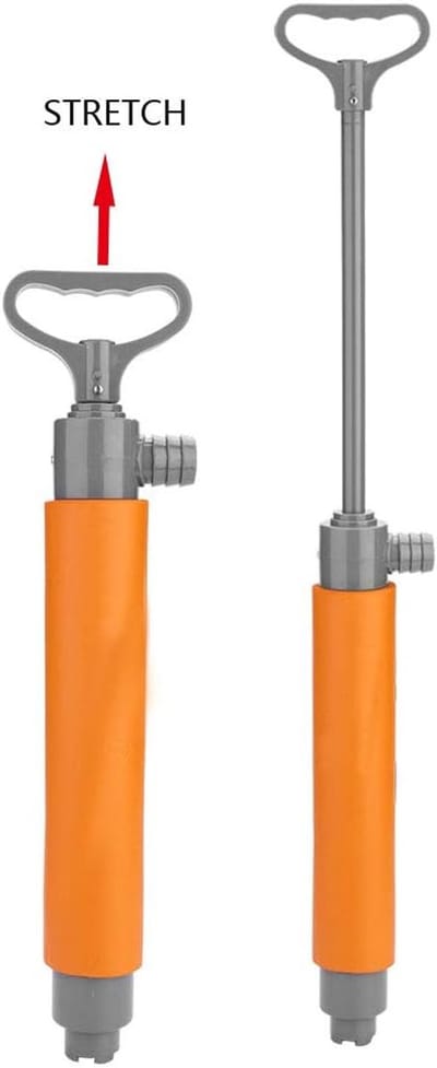 Kajakpomp Handmatig - Bilge pomp Noodpomp - Water evacueren - Uitschuifbaar ontwerp - 46-74 cm - Oranje