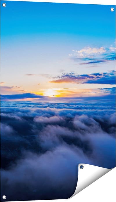 Gards Tuinposter Zonsondergang in de Wolken - 60x90 cm - Tuindoek - Tuindecoratie - Wanddecoratie buiten - Tuinschilderij