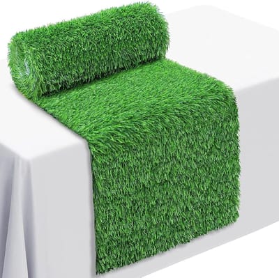 Tafelloper Kunstgras - Tafeldecoratie Groen - Feestelijke Decoratie - Natuurlijk Uiterlijk - 35 x 120 cm - Groen