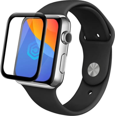 Casecentive Apple Watch screenprotector 38mm - Tempered glass screenprotector 3D - Full cover screen protector - Apple Watch 38mm