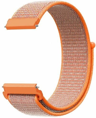 By Qubix - Geschikt voor Garmin bandje - Geschikt voor Garmin Vivomove 3 / HR / Luxe / Sport / Style / Trend - Sport Loop nylon bandje - Oranje - Smartwatch bandje 20mm