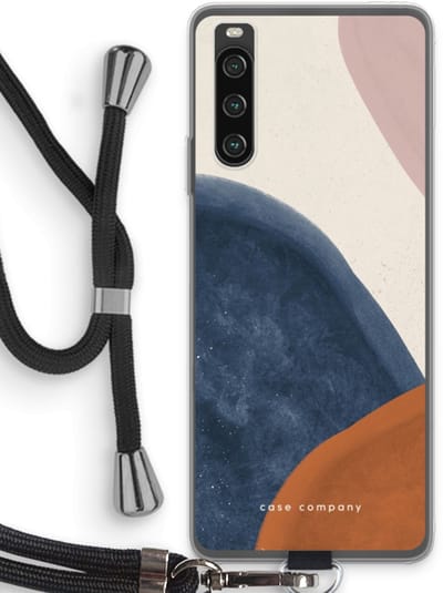 Case Company® - Hoesje met koord geschikt voor Sony Xperia 10 IV hoesje met Koord - Geo #1 - Telefoonhoesje met Zwart Koord - Bescherming aan alle Kanten en Over de Schermrand