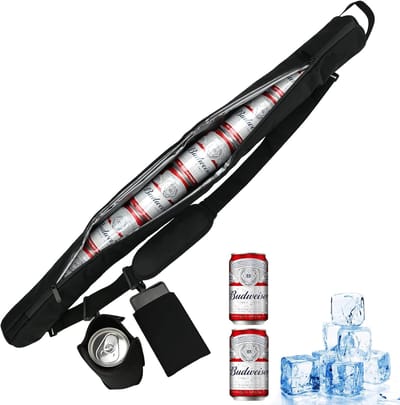 SnelShoppen - Golf Beer Bag voor 7 Blikjes, Geïsoleerde Bier Cooler Bag met Telefoonvak, Crossbody Golf Cooler voor Strand, Picknick, Feest, Sport - Z