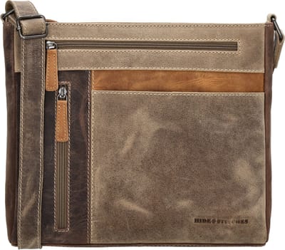 Hide & Stitches Himalaya Schoudertas - Verstelbare Schouderband - Veel Ritsvakken - Praktisch - Telefoonvak - Stoer Leer - Leren Dames Tas - Bruin