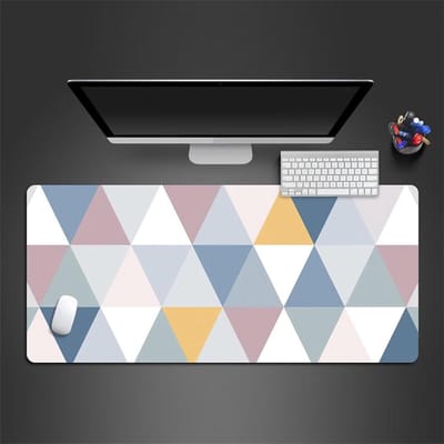 Gaming Mouse Pad, 28 x 12 x 0.1 Inch Large Mouse Pad, Coloured Triangles Mouse Pad, 700 x 300 x 3 mm, XXL Non-Slip Rubber Mouse Pad, Office Desk Mat for Laptop, Desk Mat, Gaming Pad,