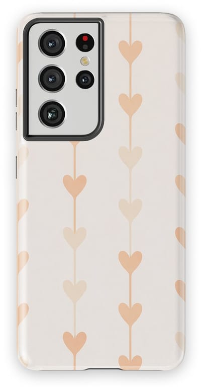 Tough Hoesje met Hartjes Samsung Galaxy S21 Ultra | Little Love Tough Case Geschikt voor Mag | Hartjes Print Backcover Samsung Galaxy S21 Ultra Vertical Hearts