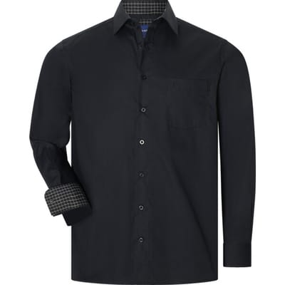 Babista herren Overhemd - 39/40 - zwart - Plus Size