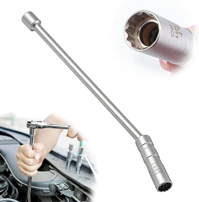 14 mm Bougiesleutel met Magnetische Grip en 360° Rotatie voor Auto's en Motoren, Ideaal voor Onderhoud en Reparatie