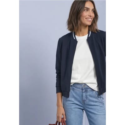 Jas met lange mouwen in Silk-Look en ritssluiting