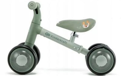Kinderkraft CUTIE FLASH Loopfiets 3-Wiel – Verstelbaar Zadel – LED RGB Wielen – Stuurbegrenzer – 12-36 Maanden – Groen