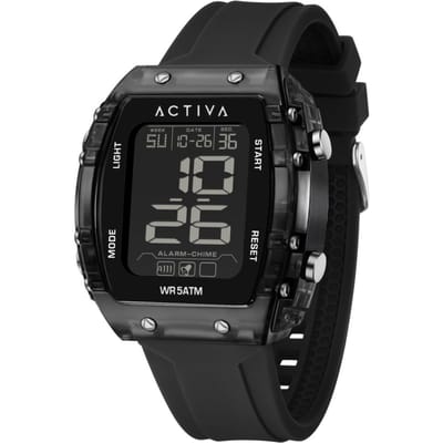 Activa x Invicta Digital ACW8108-005 Heren Horloge - Quartz Uurwerk - Plastic met zwarte Wijzerplaat - 45mm