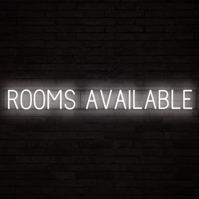 ROOMS AVAILABLE - Lichtreclame Neon LED bord verlicht | SpellBrite | 138,85 x 16 cm | 6 Dimstanden & 8 Lichtanimaties | Reclamebord neon verlichting