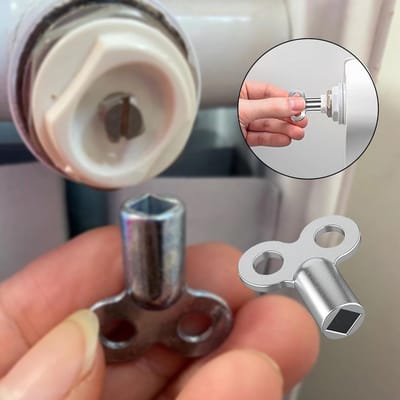 Ontluchtingssleutel - Radiatorsleutel Verwarmingssleutel - Radiatoren Ontluchten - Universeel Geschikt - 5 mm - Zilver
