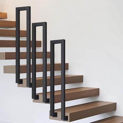 Trapleuning U-vorm - Trap reling - Veilig traplopen - Stabiele U-vorm - 95 cm - Zwart