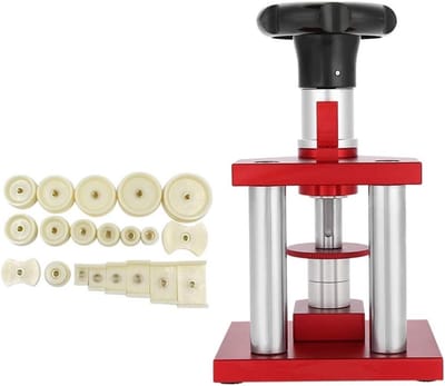 Precisie Horlogekast Drukgereedschap met 20 Doppen voor Horloge Reparatie en Sluiting, Professionele Horlogemaker Tool voor het Bevestigen van Achterkappen