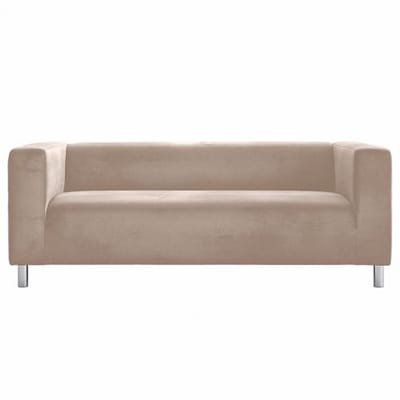 Vervangende bankovertrek voor IKEA KLIPPAN 2-zits sofa in fluwelen stof - op maat gemaakt (180 cm) - champagnekleur