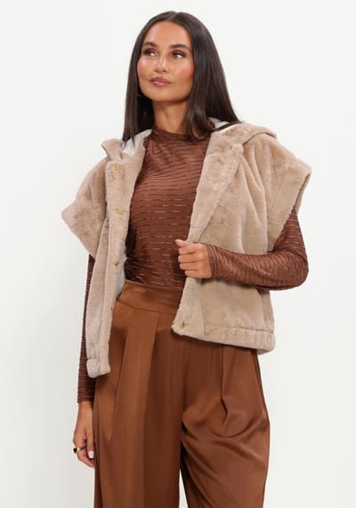 NUKUS Xandra Gilet Blazers Dames - Beige - Maat M