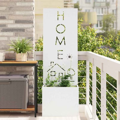 vidaXL - Tuin - Privacy - Scherm - Wit - 50 - x - 32 - x - 150 - cm - Koudgewalst - staal