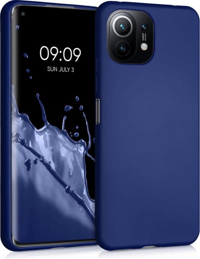 kwmobile metallic telefoonhoesje van TPU - geschikt voor Xiaomi 11 Lite (5G) NE / Mi 11 Lite (5G) - Flexible case voor smartphone - In metallic blauw