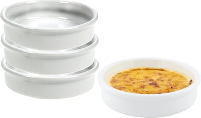 Cosy & Trendy Creme brulee schaaltjes - 4x - porselein - wit - dia 12 cm - Hapjes schaaltjes - Tapas schaaltjes