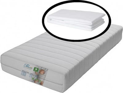 Princess Babymatras - 60x120x10 cm -afritsbare hoes + Hoeslaken-Wit