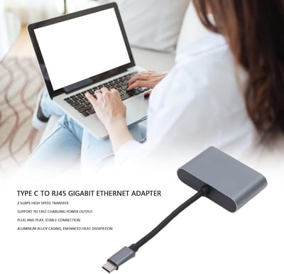 USB C Ethernet Adapter - Netwerkadapter RJ45 - Snelle Internetverbinding - 2.5 Gbps Snelheid