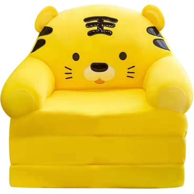 2-in-1 opvouwbare bank, cartoonbank voor kinderen yellow