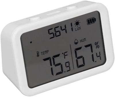 Slimme Sensor - Vochtigheid Meter - Binnenklimaat Meten - Real-time Data - 45 Meter - Wit