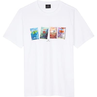 Paul Smith Mens Reg Fit Ss T Shirt Seeds White Maat: S | T-shirts met Print Outlet | Heren | Wit