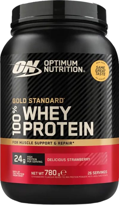 Optimum Nutrition Gold Standard 100% Whey Proteïnepoeder Heerlijke Aardbei 780 g (26 porties)