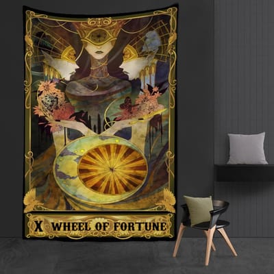 Menselijk Gezicht Tarot Wandkleed Muurhanger Hekserij Hippie Psychedelisch Boheems Mysterieus Matras Home Kunst Kamer Decor 95x70CM brown