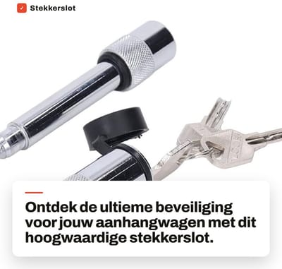 Dailygoods- Veiligheidskoppelingsslot Hoge Veiligheid - Trekhaakslot - Roestvrij Staal - Waterdicht - Inclusief 3 Sleutels - Eenvoudige Installatie