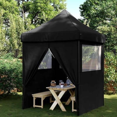 Partytent - Feest tent - Buitenfeest Organiseren - Opvouwbaar Ontwerp - 200 x 200 x 306 cm - Zwart