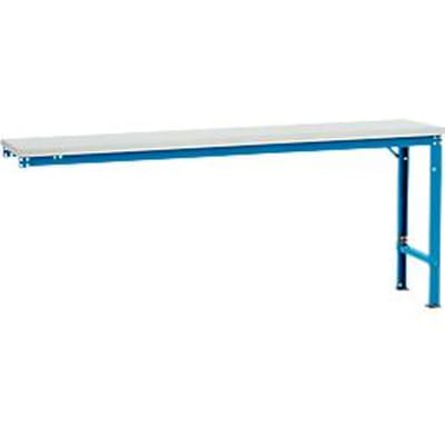 Manuflex aanbouwtafel UNIVERSAL Speciaal, 2000 x 800 mm, melamine lichtgrijs, lichtblauw