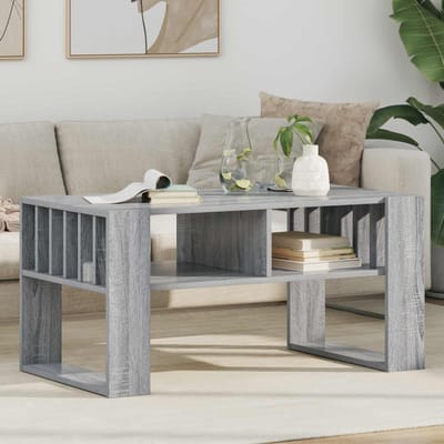 vidaXL - Salontafel - Grijs - Sonoma - 92 - x - 49,5 - x - 45 - cm - Bewerkt - hout