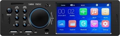 TechU™ Autoradio T151 – 1 Din met Afstandsbediening – 4.1 inch Touchscreen Monitor – FM radio – Bluetooth – USB – AUX – SD - Handsfree bellen