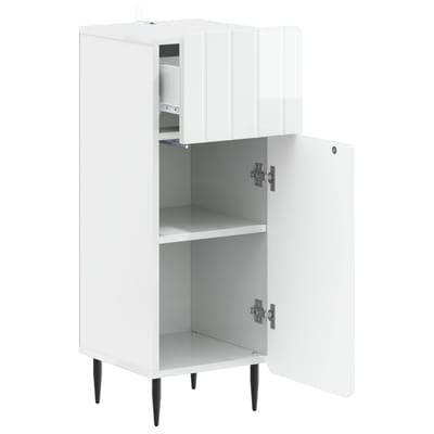 vidaXL - Badkamer - Opbergkast - ZWOLLE - Hoogglans - Wit - 30 - x - 31 - x - 79,5 - cm