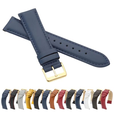 Dailygoods- Horlogebandje van echt leer - Gouden sluiting - Fijn leren armband - Tijdloze elegantie - Zacht oppervlak - Hoogwaardige afwerking
