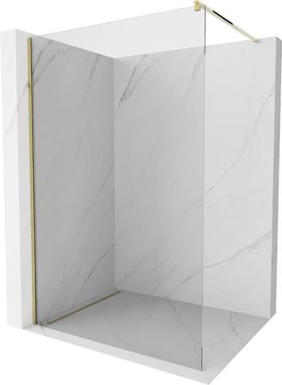 Mexen Kioto douchewand Walk-in 55 x 200 , transparant 8 mm, goud - 800-055-101-50-00