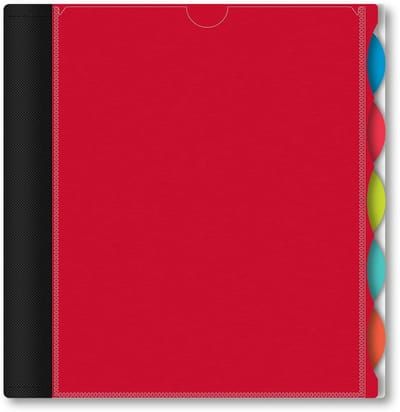 IQ+ iScholar 5-onderwerp Poly Cover Wirebound Notebook, College gelijnd, 11 x 8,5 inch velformaat, 200 vellen, rood (59906-RE), 5 onderwerpen