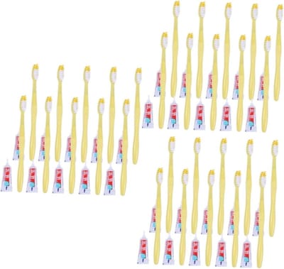 Reis Tandenborstel Set - Tandenborstel Pakket - Hygiënisch Reizen - Inclusief Mini Tandpasta - 30 Stuks - Gemengde Kleuren