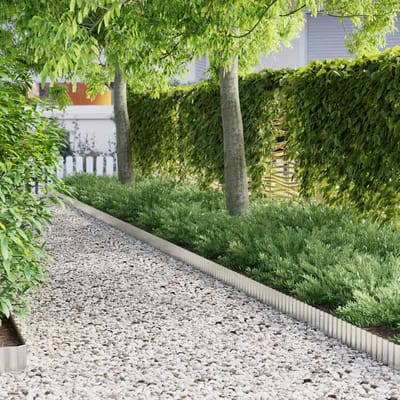 vidaXL - Grasrand - 1000 - x - 15 - x - 0,03 - cm - Gegalvaniseerd - staal - zilver
