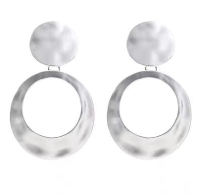 Clip oorbellen -zilverkleur -mat 7 cm- geen gaatje- Charme Bijoux