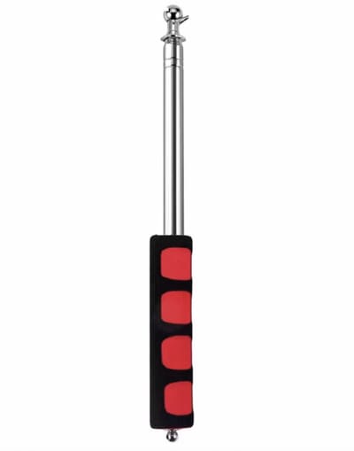 SilverAndCoco® - Handvlaggenstok | Kunststof Vlaggenstok handformaat voor Parades en Evenementen | Compact formaat Handvlag houder | Duurzaam Lichtgewicht stok voor Vlag Demonstraties | Stevige grip - Rood / Zwart